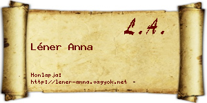 Léner Anna névjegykártya